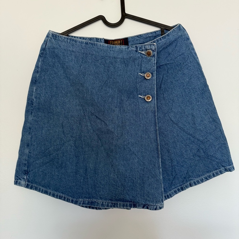 Vintage Faded Glory Blue‎ Denim Skort